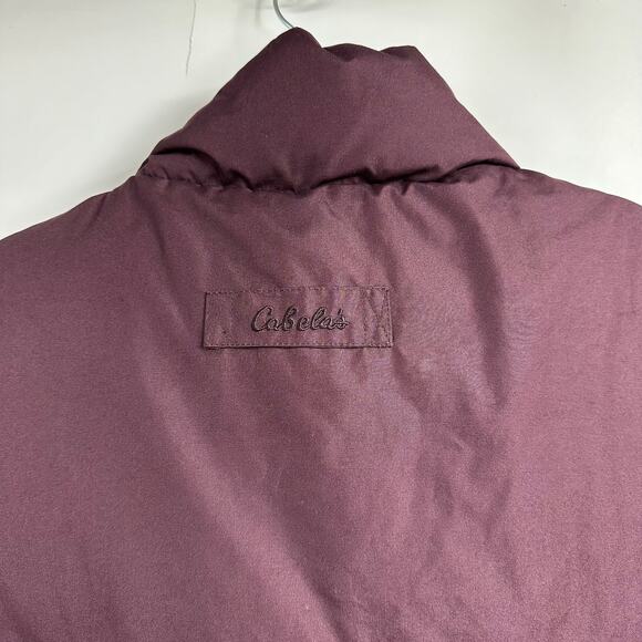 Cabela’s Men’s Goose Down Puffer Vest 2XLT Burgundy – Insulated Outdoor Wear - Picture 6 of 9